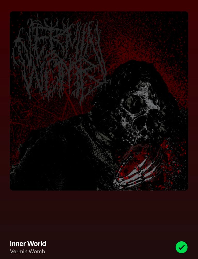 A screenshot showing the song 'Inner World' by the band Vermin Womb.