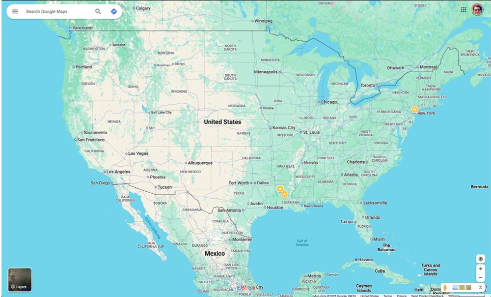 North America as shown in Google Maps with the Gulf of Mexico labeled as the "Gulf of America" since Google has no spine or ethics