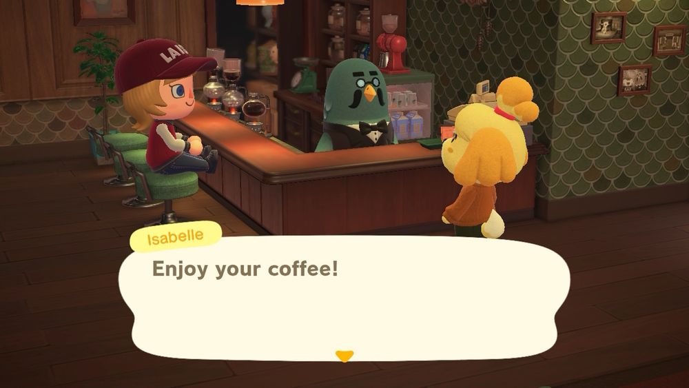 Isabelle bidding Lilica “Enjoy your coffee!”