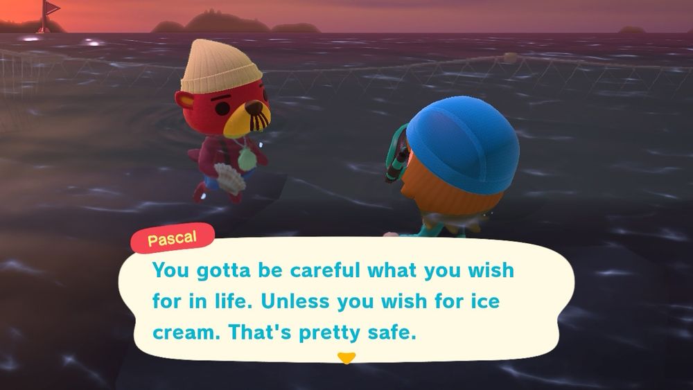 Pascal floating in front of Lilica after mooching off of her, saying “You gotta be careful what you wish for in life. Unless you wish for ice cream. That's pretty safe.”