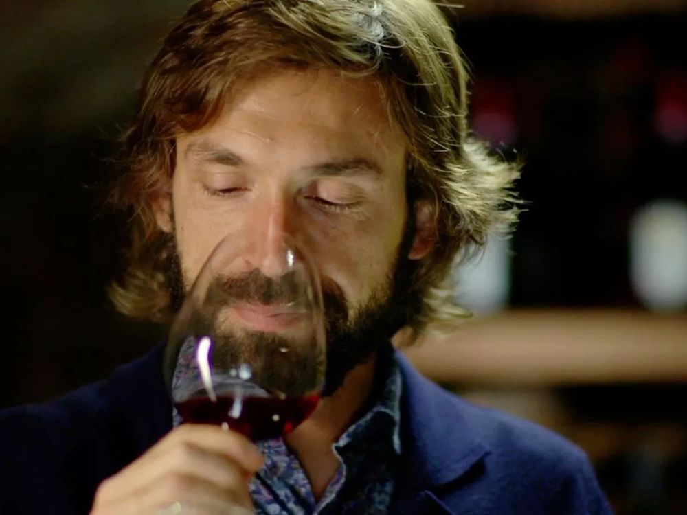 Pirlo drinking wine 