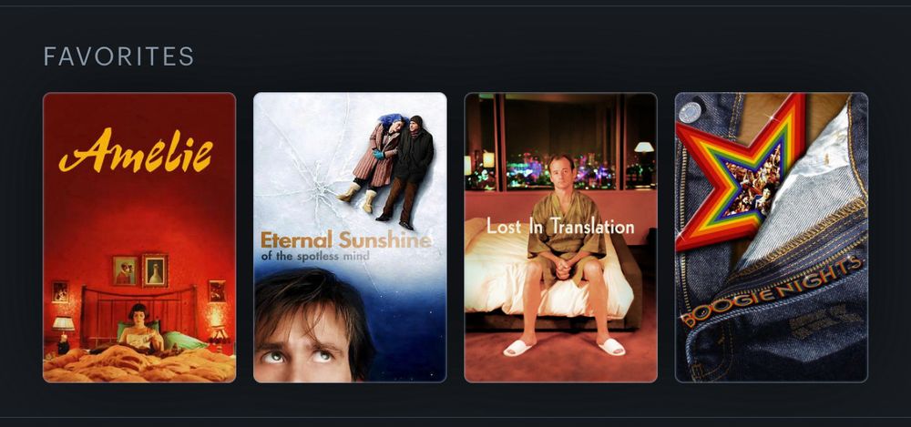 Letterboxd four favorites 
