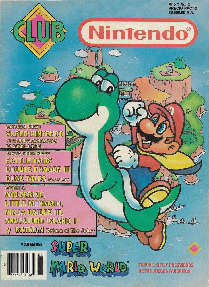 Club Nintendo (México) #2, Jan '92 - 'Super Mario World' Cover.