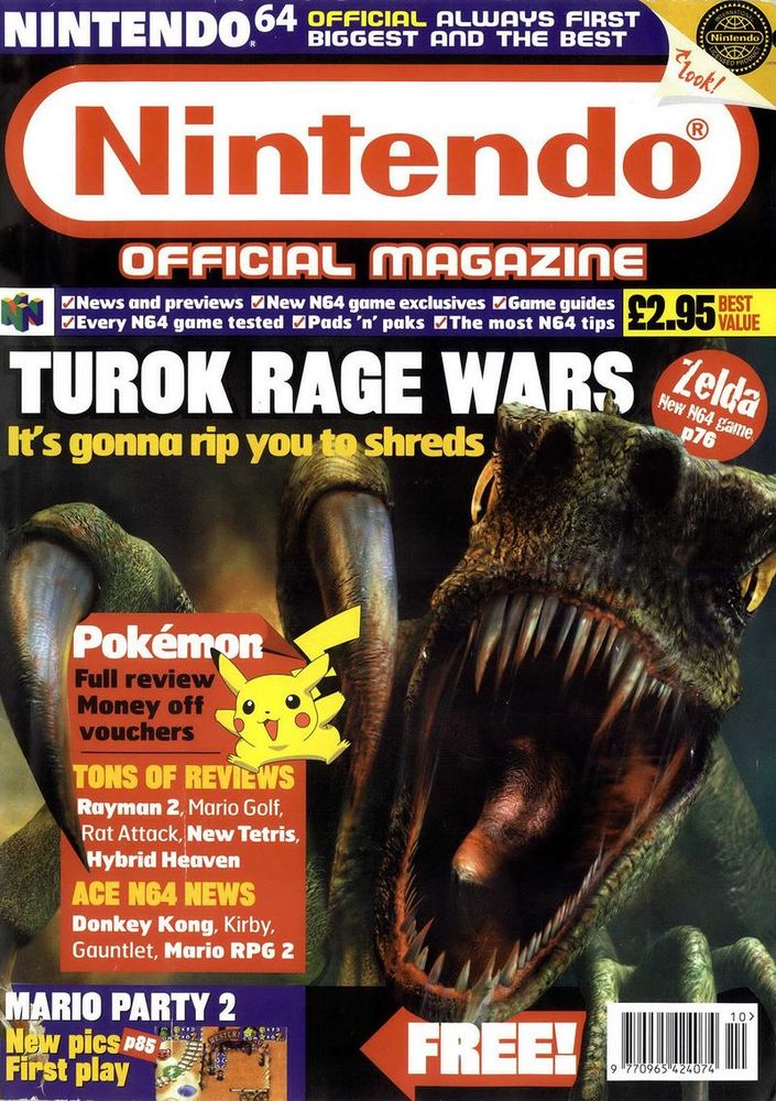 Nintendo Official Magazine UK #85, October 1999 - 'Turok: Rage Wars' Cover.