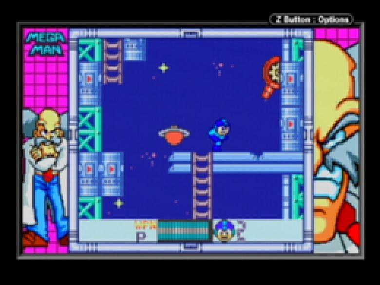 Screenshots of 'Mega Man Mania' - a cancelled collection of colorized Mega Man Game Boy titles.