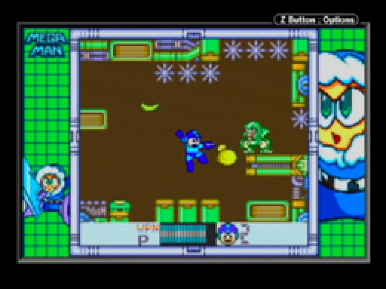 Screenshots of 'Mega Man Mania' - a cancelled collection of colorized Mega Man Game Boy titles.