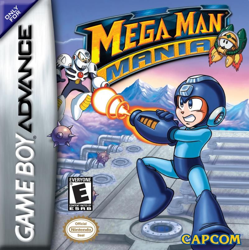 Screenshots of 'Mega Man Mania' - a cancelled collection of colorized Mega Man Game Boy titles.
