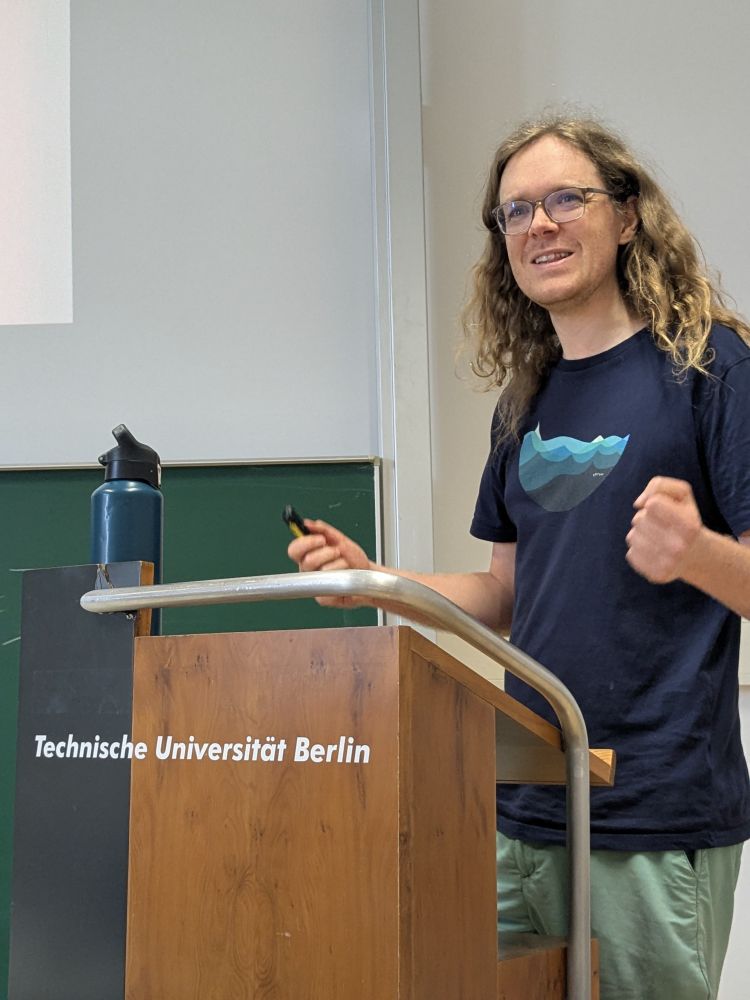 Fenner Tanswell giving a talk