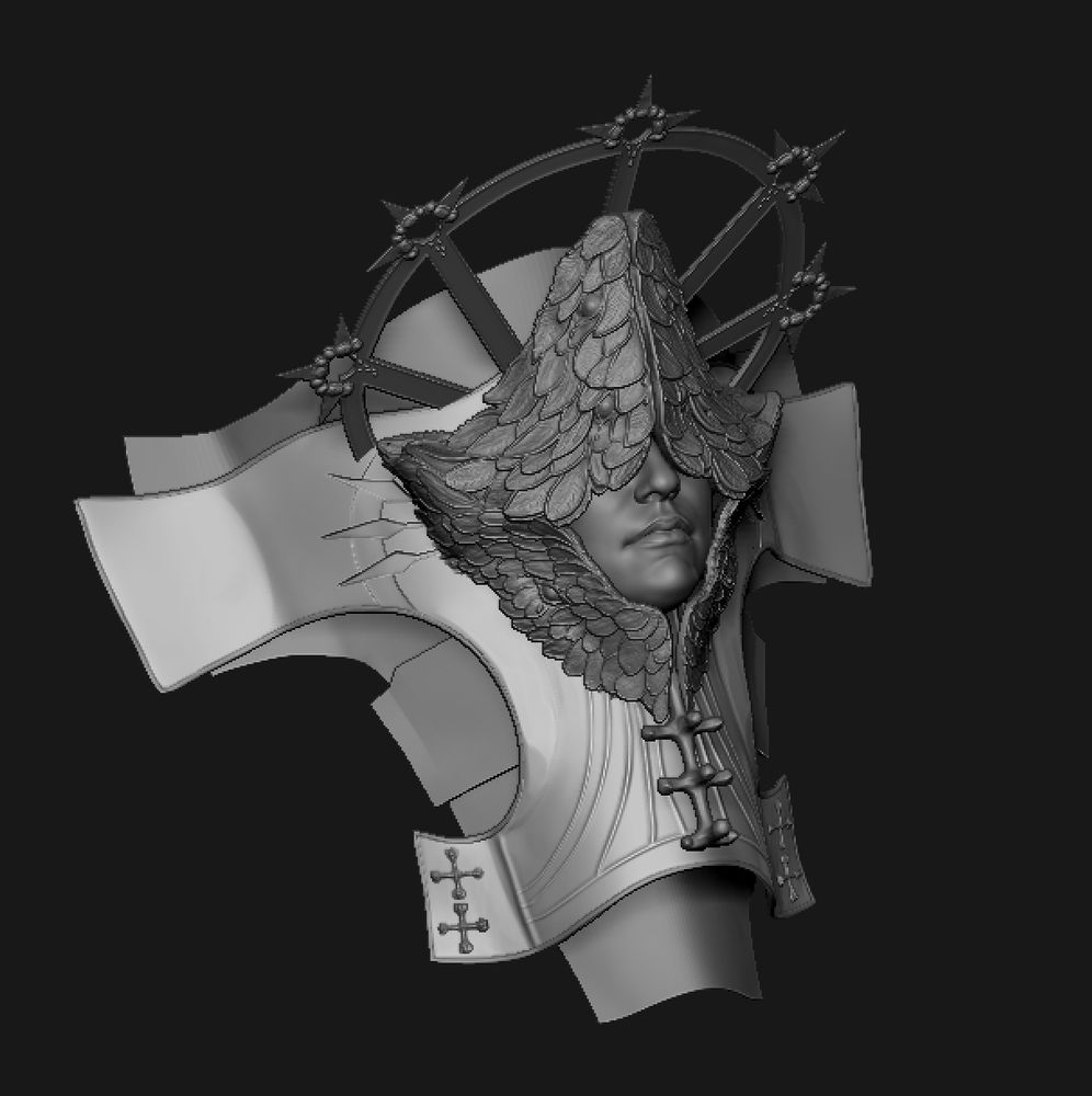zbrush view of a shoulderpiece