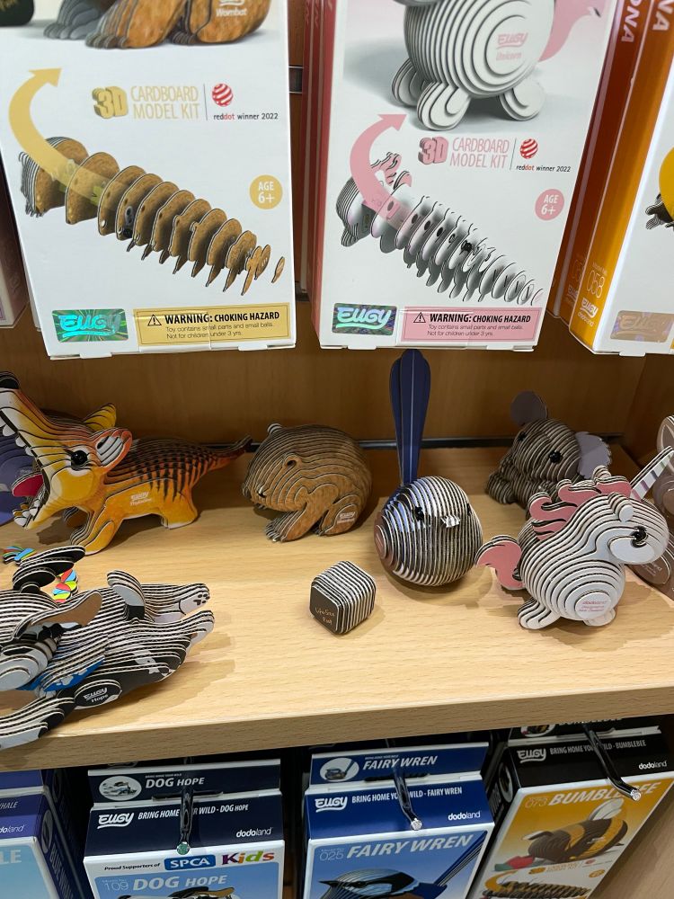 Cardboard animals in a souvenir shop 