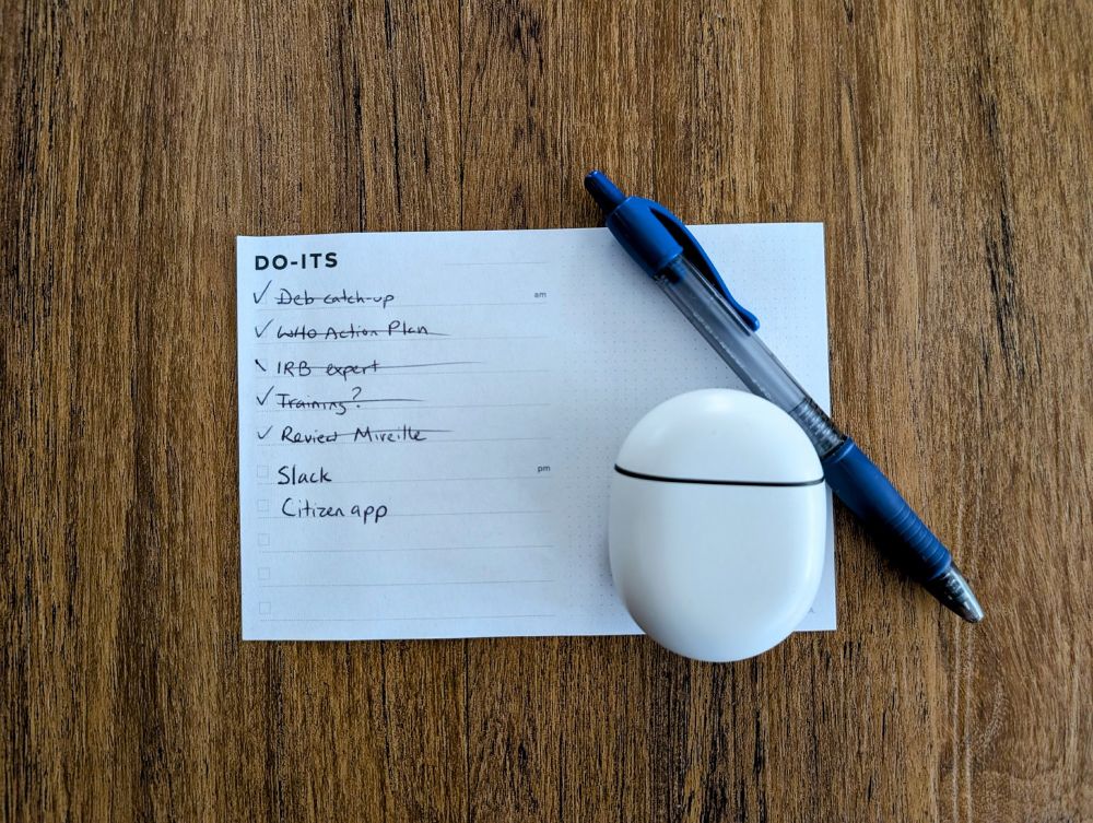 My "DO-ITS" note from last Friday