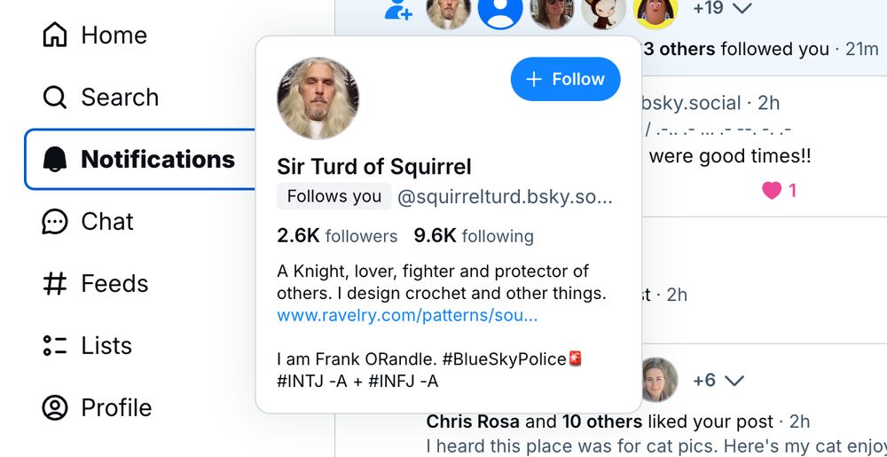 A follow notification from "Sir Turd of Squirrel"