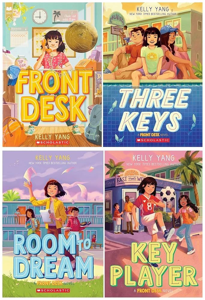 Front covers of the Front Desk series by Kelly Yang