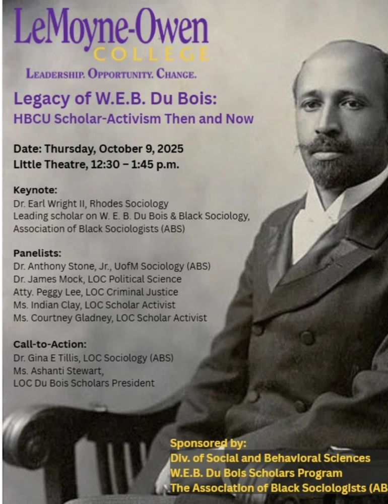 A flyer for the Legacy of W.E.B Du Bois panel 