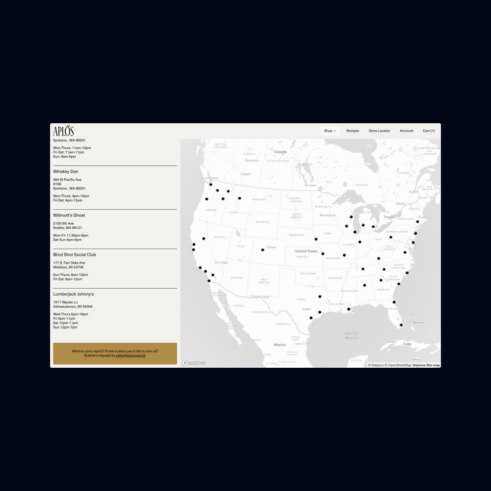 store locator for Aplós
