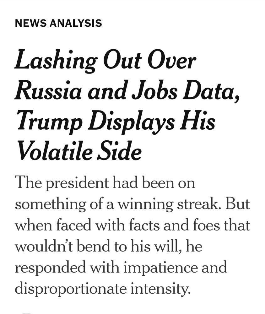 Lashing Out Over Russia and Jobs Data, Trump Displays His Volatile Side

The president had been on something of winning streak. But a when faced with facts and foes that wouldn't bend to his will, he responded with impatience and disproportionate intensity.