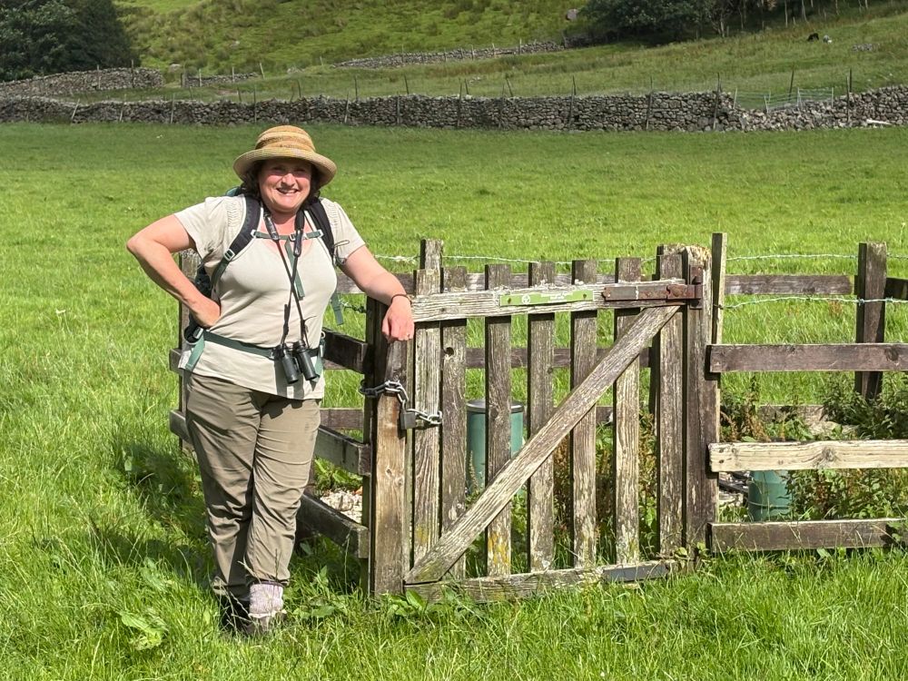 Me in hiking gear just outside the enclosure (which is one of the Environment Agency ones according to the sign on the gate