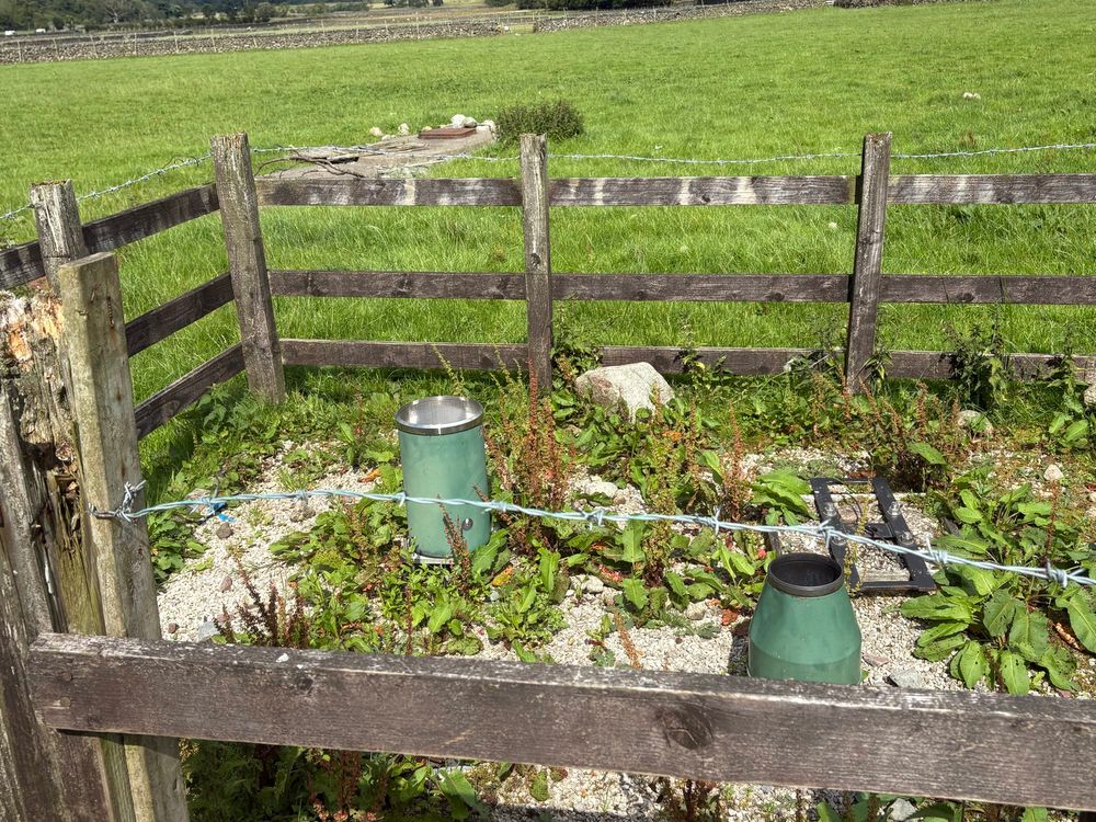 A close up of the rain gauge enclosure 