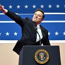Elon Musk throwing a Nazi salute.