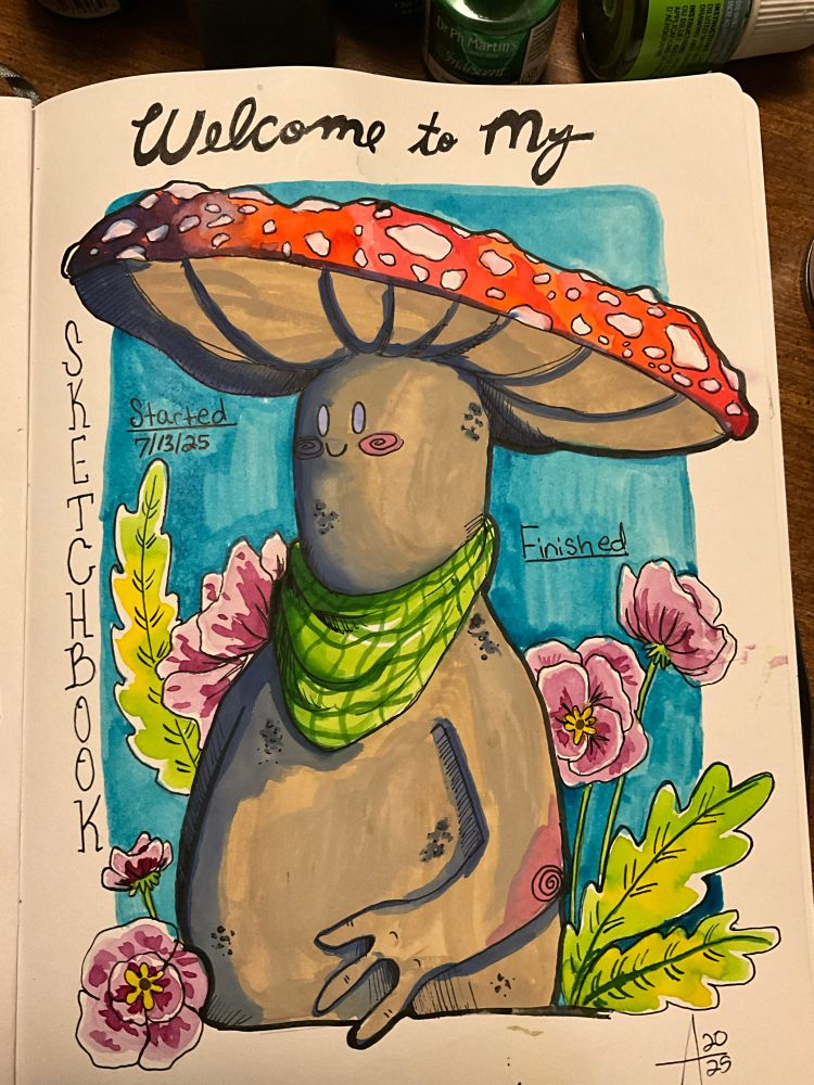Illustration of a mushroom man