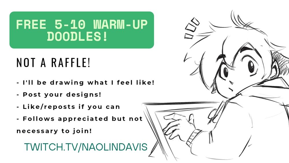 Free 5-10m warm-up doodles! 

Not a raffle! 
- I'll be drawing what i feel like! 
- post your designs! 
- like/reposts if you can 
- follows appreciated but not necessary! 
