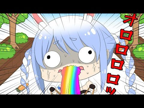 【手描き】ランニング中に自分の鞄にゲボを吐くぺこーら【兎田ぺこら/ホロライブ/切り抜き】