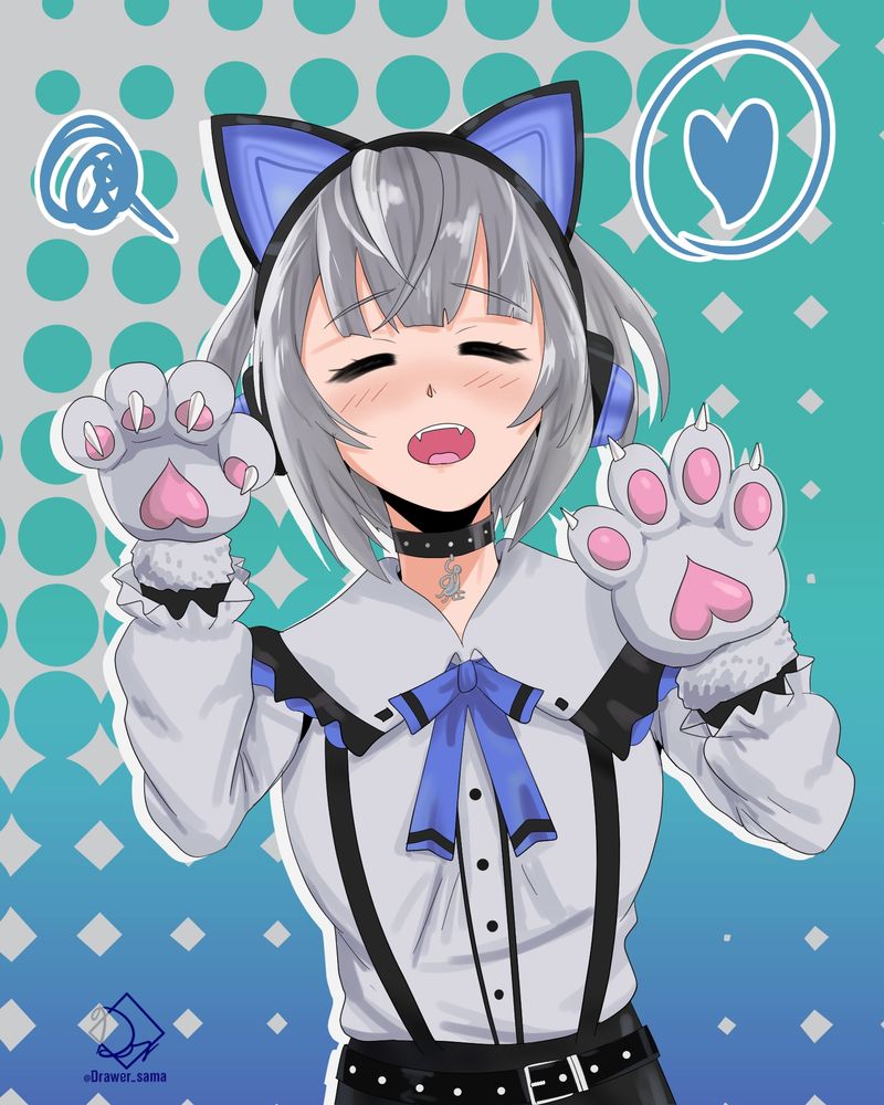 Vestia Zeta from Hololive ID as happy cat