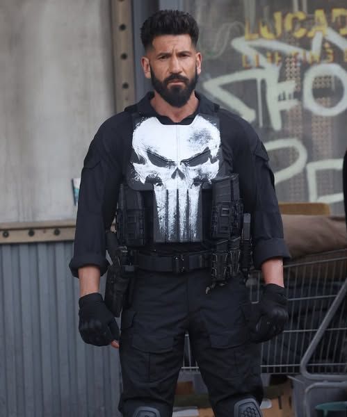 John Bernthal in Punisher costume on set for Punisher series filming