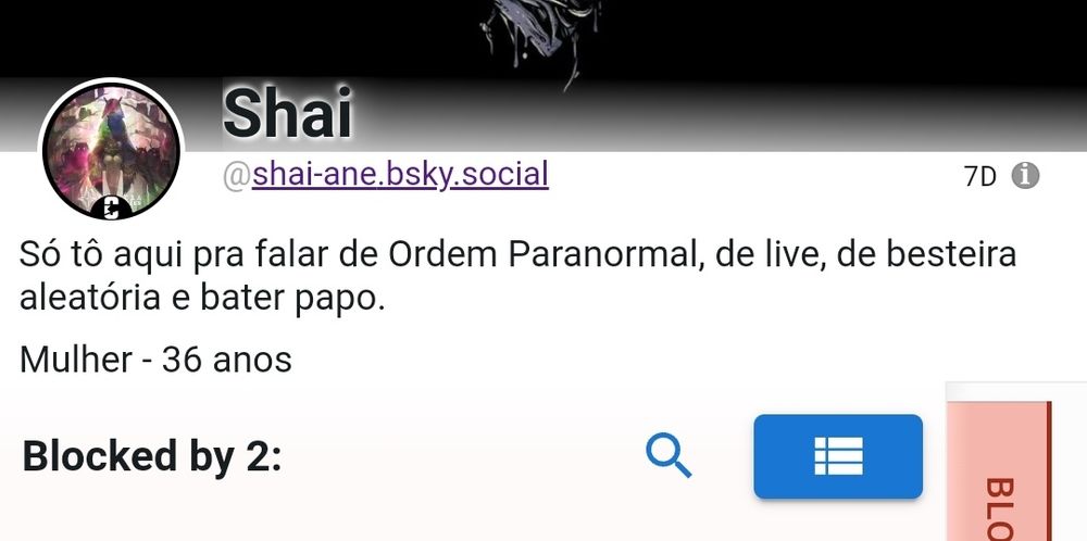 Print do meu perfil com a contagens de bloqueios que levei até agora: "blocked by 2"