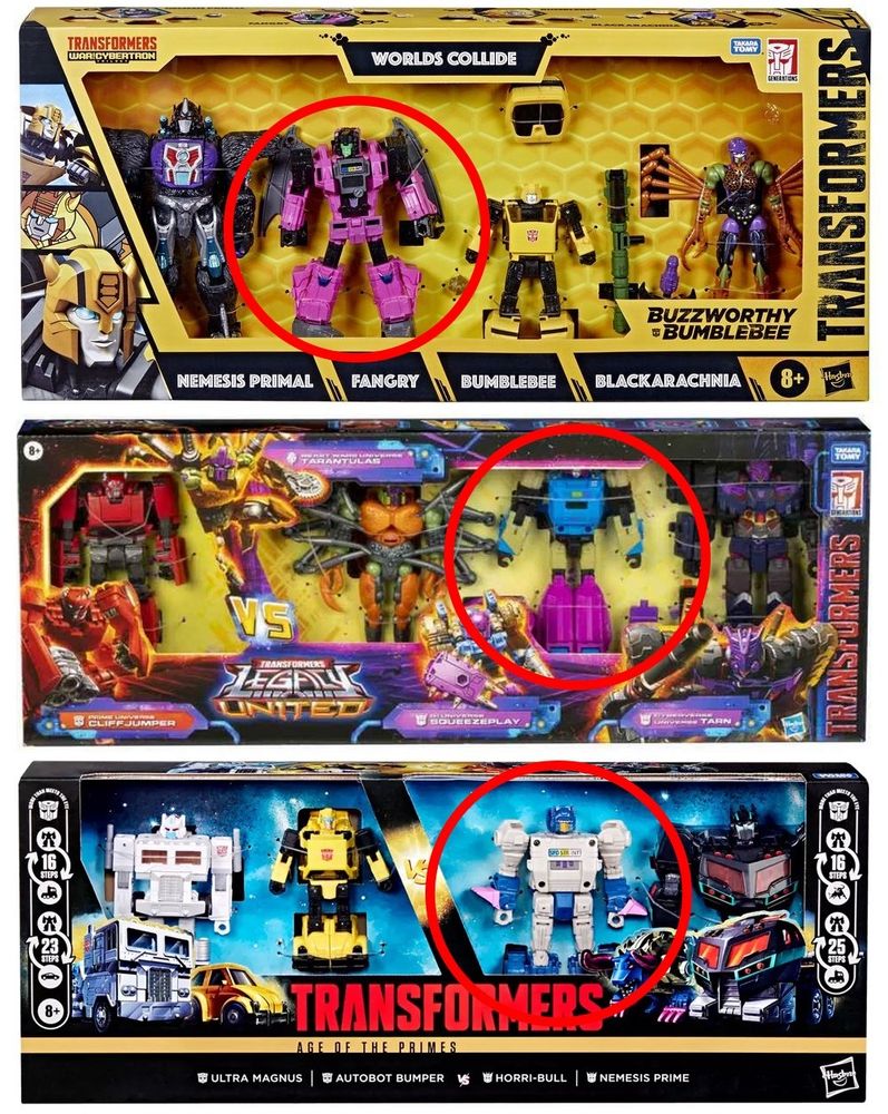 3 x 4-packs with the 1988 Decepticon Headmasters highlighted