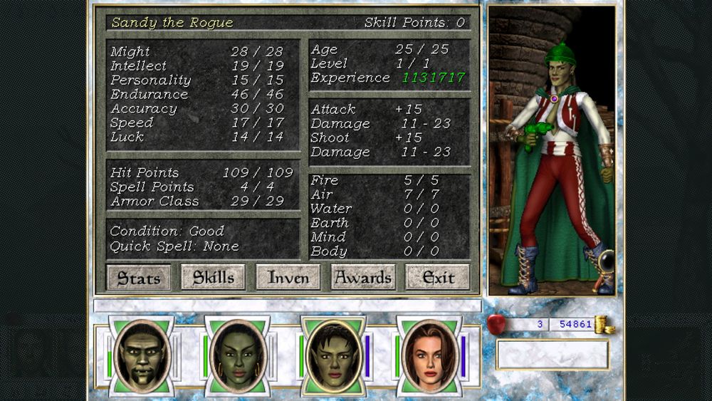 A screenshot from might and magic 7: for blood and honour 