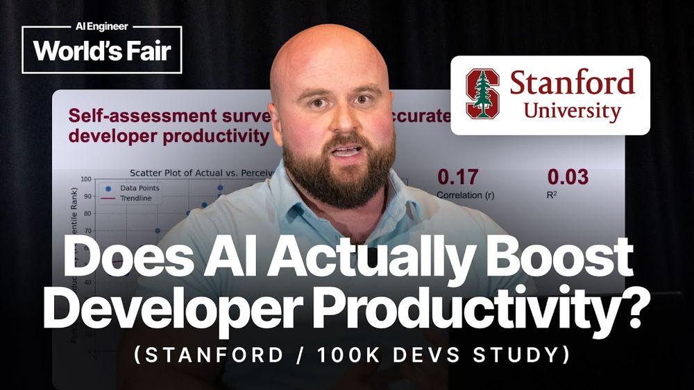 Does AI Actually Boost Developer Productivity? (100k Devs Study) - Yegor Denisov-Blanch, Stanford