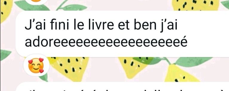 Message whatsapp : J'ai fini le livre et ben j'ai adoré (avec plein de é)