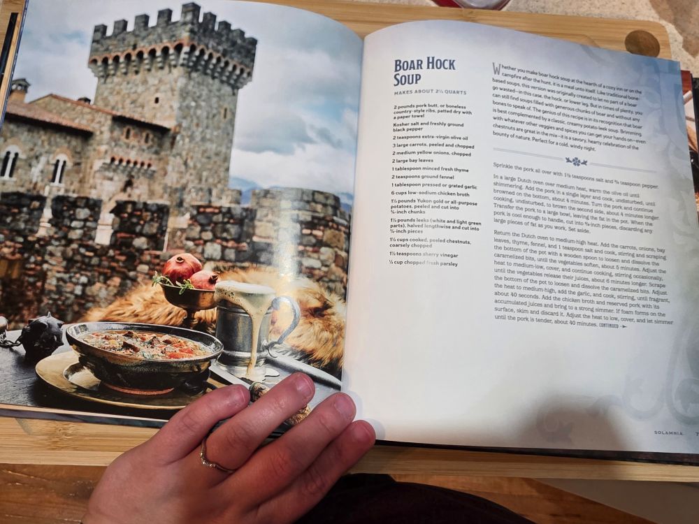 The recipe for Boar Hock Soup out of Flavors of the Multiverse by Wizards of the Coast