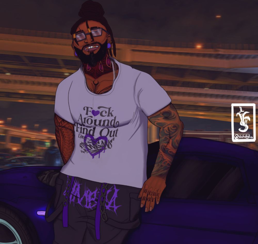 OC: Kai

A tall, tattooed man in glasses smiling and leaning near his car (Honda NSX) at a car meet underneath a bridge. He is wearing a Hoonigan shirt that says "Fuck Around and Find Out"