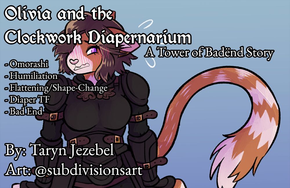 Cover displaying info for story release "Olivia and the Clockwork Diapernarium"
