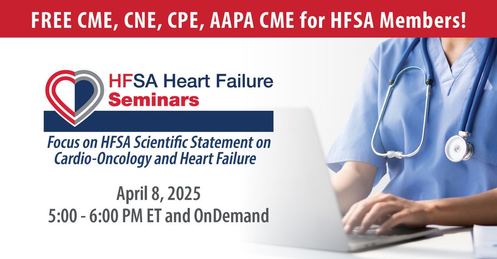 Join us on April 8 at 5:00 PM ET for the HFSA Heart Failure Seminar: Focus on HFSA Scientific Statement on Cardio-Oncology and Heart Failure – A Focus on Key Takeaways.