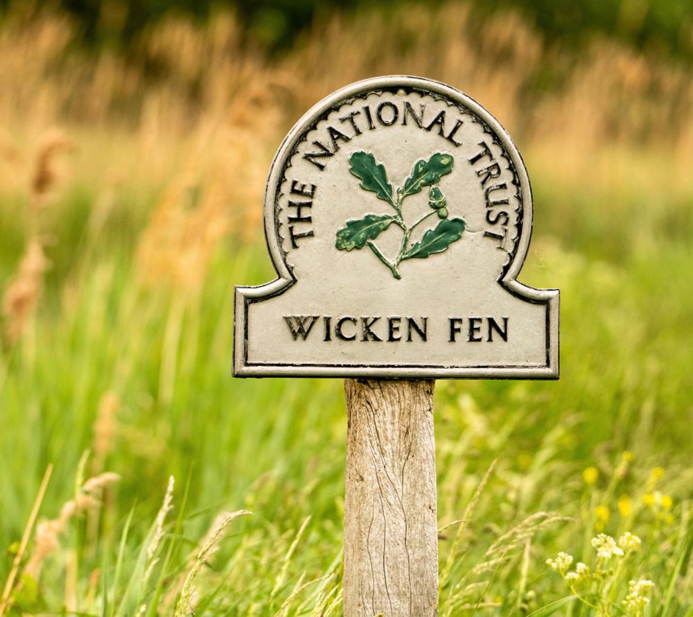 Old omega sign at Wicken Feb - © National Trust Images, Rob Coleman