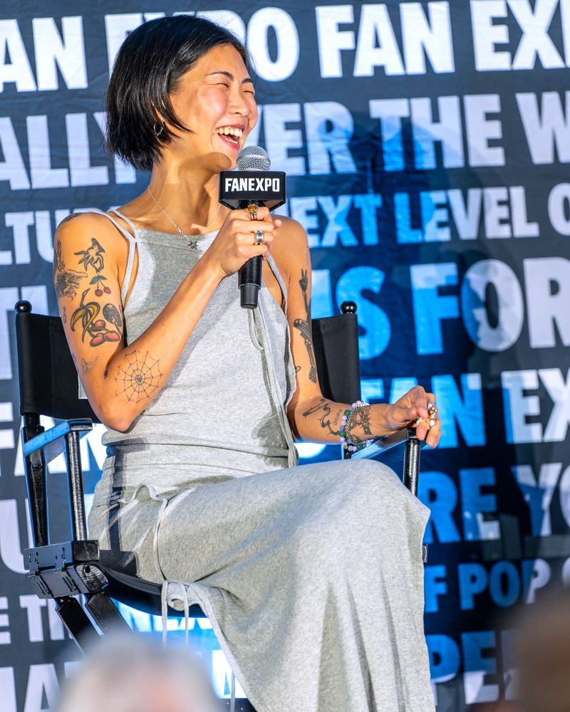 May Hong on stage. 