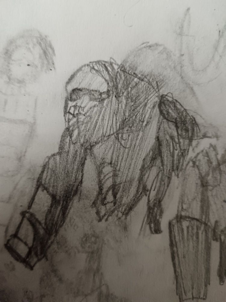 shitty drawing of a schism from ultrakill wearing badass sunglasses