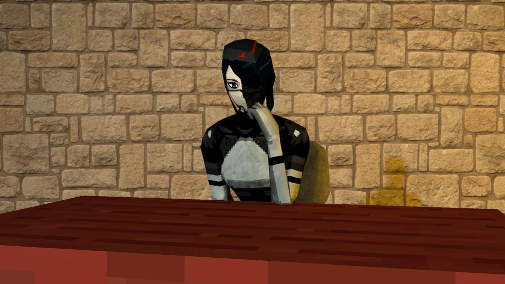 EULR with half her face missing