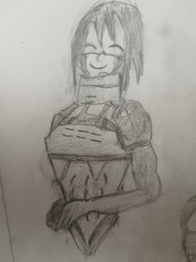 sketch of my signalis OC, eirene (damn mommy)