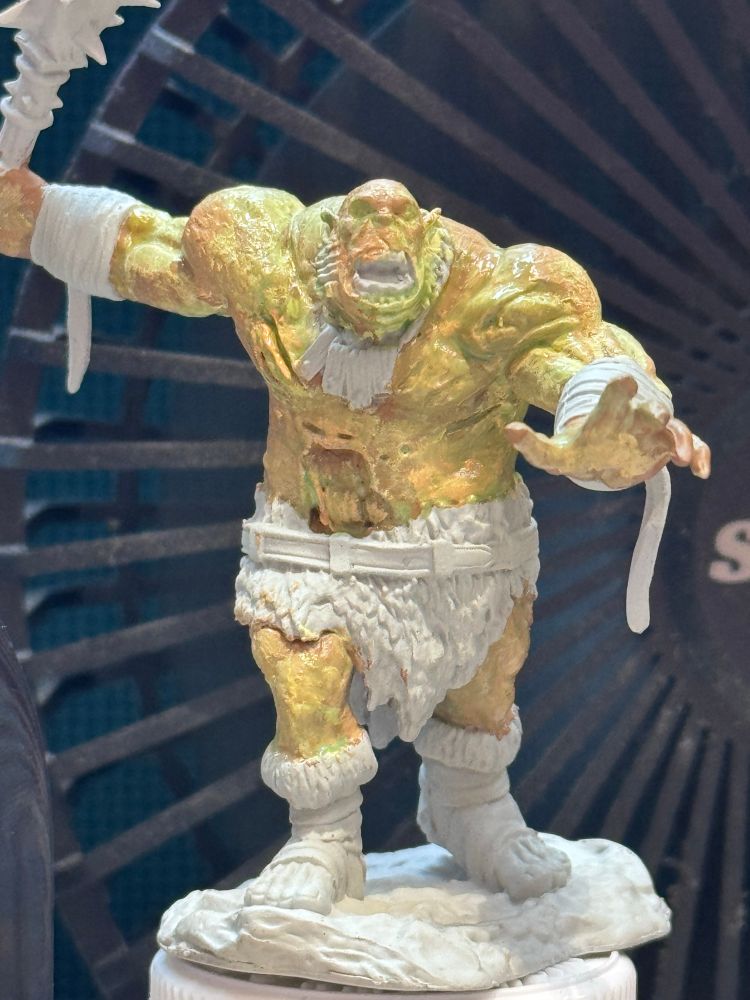 Ogre zombie in the process of being painted. 