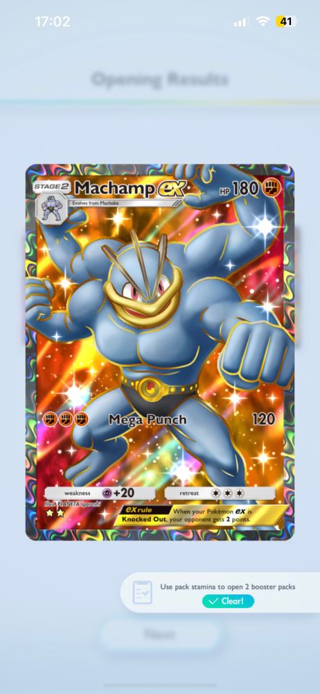 Machamp EX card from TCGP