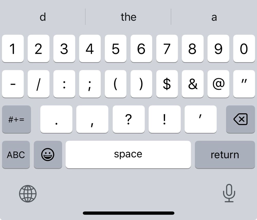 ios keyboard with apostrophe symbol (‘)