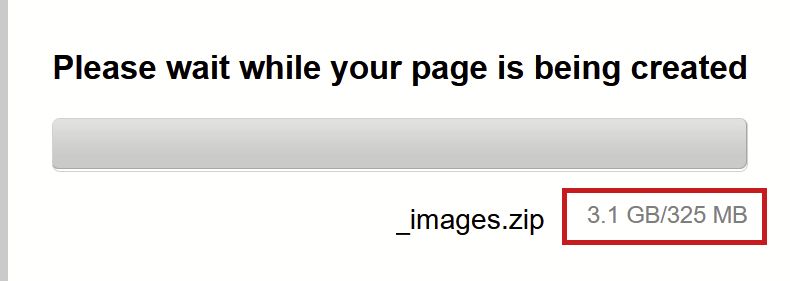 Screenshot of an archive.org upload progress bar. Bar is full, meter at the bottom says 3.1 GB of 325 MB have been uploaded.
