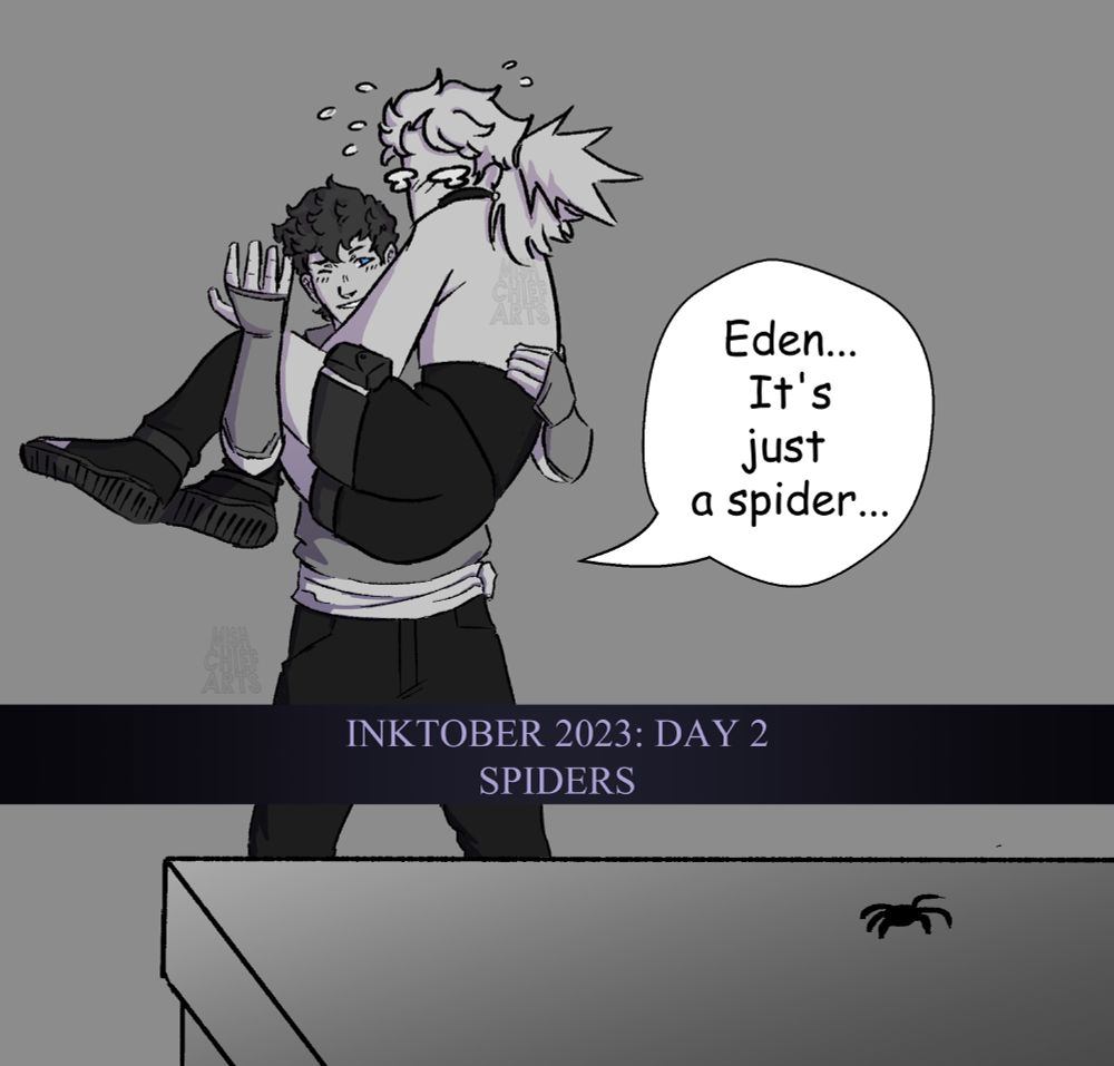 Eden has a fear of a badly drawn spider, jumping into Talons arms. 