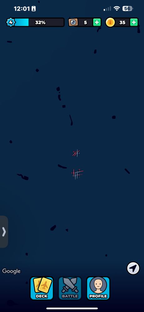 A screenshot of sky cards where the map looks blank except for some small lakes or ponds. And there are like 8 little planes all flying near each other some overlapping on the map. 