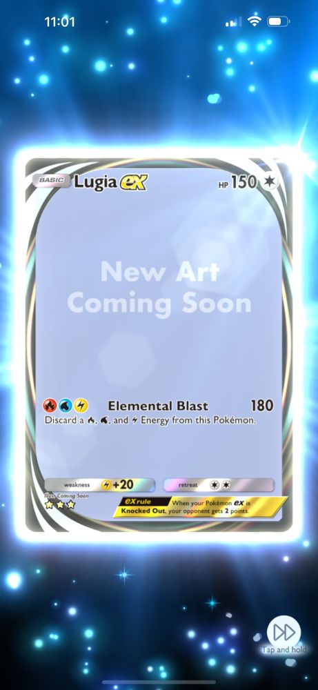 Screenshot of Placeholder Lugia EX
it says "New Art Coming Soon"