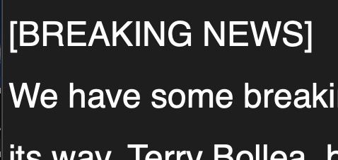 BREAKING NEWS